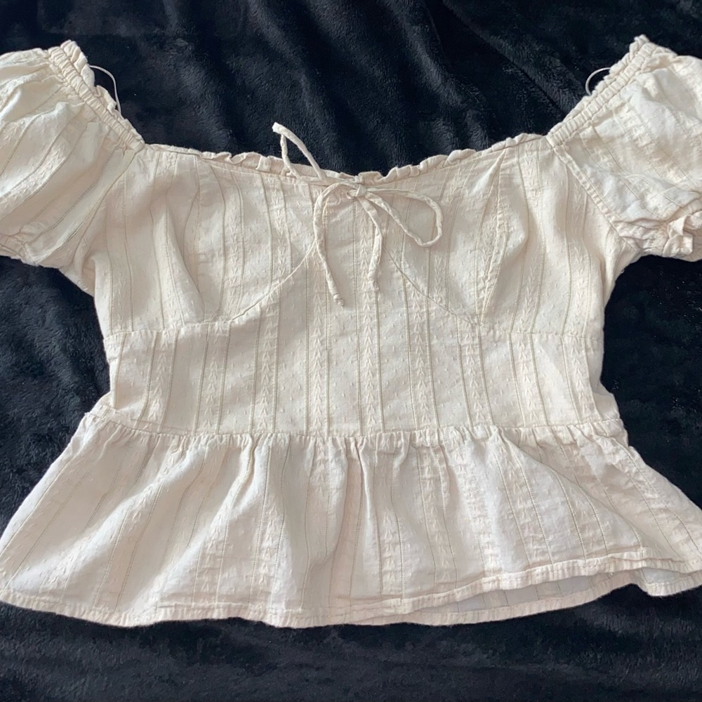 Cropped flare off the shoulder